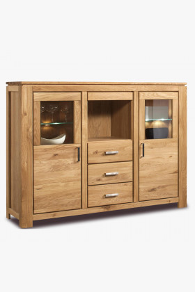 Massivholz Eichenschrank Typ 47 mit Eichenfurnier für Esszimmer, naturholz
